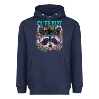 Navy cute but feral Heavyweight Hoodie - Artiststas