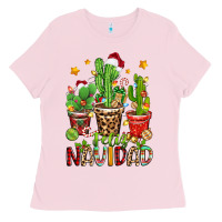 Bubblegum Pink christmas cactus feliz navidad Ladies Tee - Zillion Design Studio