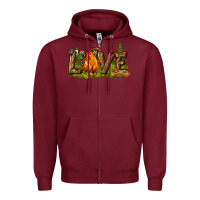 Burgundy camping love Zipper Hoodie - NancyCooperArtShop