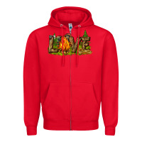 Red camping love Zipper Hoodie - NancyCooperArtShop