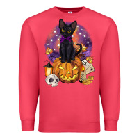 Cardinal halloween black cat pumpkin Premium Sweatshirt - BarkalooDesign