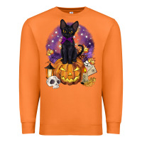 Carrot halloween black cat pumpkin Premium Sweatshirt - BarkalooDesign