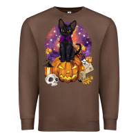 Chestnut halloween black cat pumpkin Premium Sweatshirt - BarkalooDesign