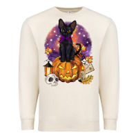 Sandshell halloween black cat pumpkin Premium Sweatshirt - BarkalooDesign