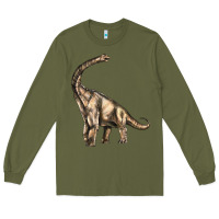 Army Green Brachiosaurus Long Sleeve Tee - LillyAllenDesigns