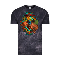 Cloud Black aztec rodeo cowboy Vintage Tee - JahusDesignShop