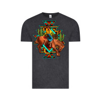Vintage Black aztec rodeo cowboy Vintage Tee - JahusDesignShop