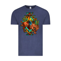 Vintage Denim aztec rodeo cowboy Vintage Tee - JahusDesignShop