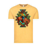 Vintage Mustard aztec rodeo cowboy Vintage Tee - JahusDesignShop