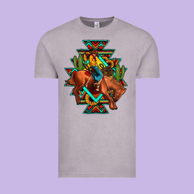 Aztec Rodeo Cowboy Vintage Tee Designed By Jahusdesignshop