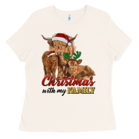Bone Cow and Calves Christmas with My Family Ladies Tee - RanaPortraitStore