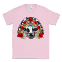 Bubblegum Pink black and white baby cow floral rose rainbow Classic Tee - BarkalooDesign