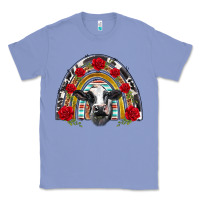 Colony Blue black and white baby cow floral rose rainbow Classic Tee - BarkalooDesign