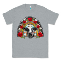 Heather Grey black and white baby cow floral rose rainbow Classic Tee - BarkalooDesign
