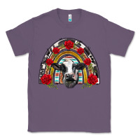 Black And White Baby Cow Floral Rose Rainbow Classic Tee | Teevron
