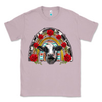 Lilac black and white baby cow floral rose rainbow Classic Tee - BarkalooDesign