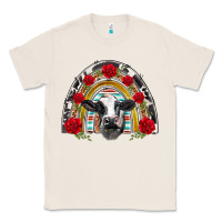 Natural black and white baby cow floral rose rainbow Classic Tee - BarkalooDesign