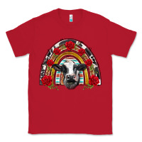 Red black and white baby cow floral rose rainbow Classic Tee - BarkalooDesign