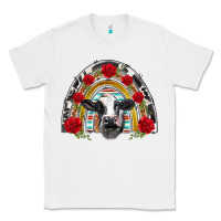 White black and white baby cow floral rose rainbow Classic Tee - BarkalooDesign