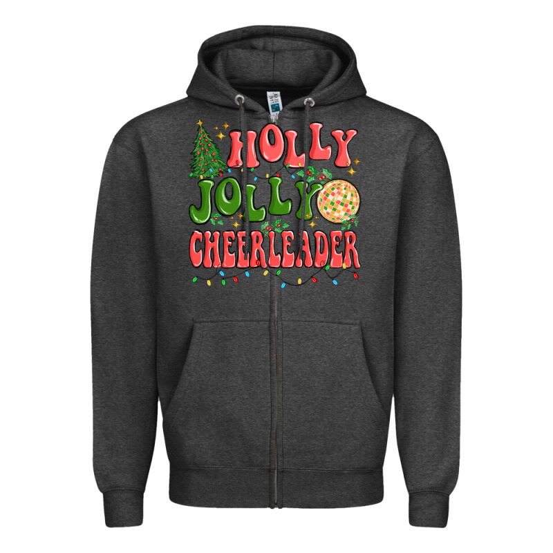 Holly Jolly Cheerleader Zipper Hoodie by MaliasSmallBusiness | Teevron