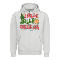 Dove Grey holly jolly cheerleader Zipper Hoodie - MaliasSmallBusiness