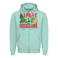 Seafoam holly jolly cheerleader Zipper Hoodie - MaliasSmallBusiness