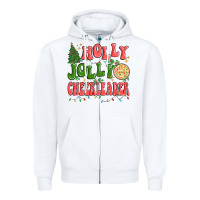 White holly jolly cheerleader Zipper Hoodie - MaliasSmallBusiness