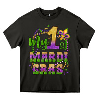 Asphalt my first mardi gras glitter fleur de lis Heavy Core Tee - Artiststas