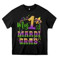 Black my first mardi gras glitter fleur de lis Heavy Core Tee - Artiststas