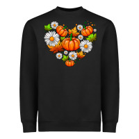 Black pumpkin and daisies Heavyweight Sweatshirt - AdoDesignShop