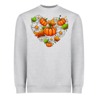 Heather Grey pumpkin and daisies Heavyweight Sweatshirt - AdoDesignShop