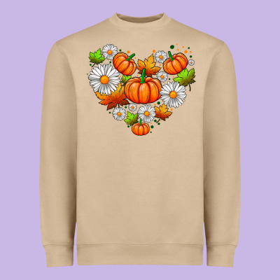 Pumpkin And Daisies Heavyweight Sweatshirt Designed By Adodesignshop