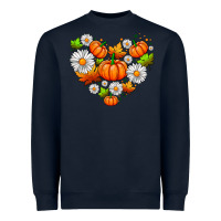 Navy pumpkin and daisies Heavyweight Sweatshirt - AdoDesignShop