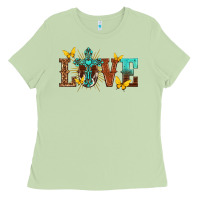 Matcha love with cross Ladies Tee - texasbilliewilder