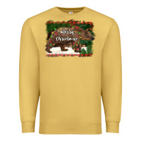 Antique Gold merry christmas bear Premium Sweatshirt - BarkalooDesign