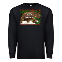 Black merry christmas bear Premium Sweatshirt - BarkalooDesign