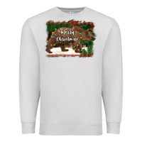 Dove Grey merry christmas bear Premium Sweatshirt - BarkalooDesign