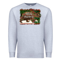 Heather Grey merry christmas bear Premium Sweatshirt - BarkalooDesign
