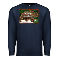 Navy merry christmas bear Premium Sweatshirt - BarkalooDesign