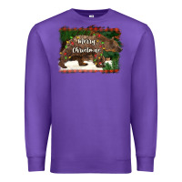 Purple merry christmas bear Premium Sweatshirt - BarkalooDesign
