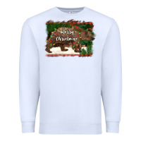 White merry christmas bear Premium Sweatshirt - BarkalooDesign