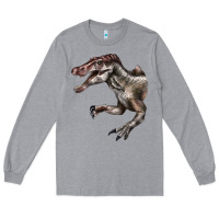 Heather Grey Spinosaurus Face Long Sleeve Tee - LillyAllenDesigns