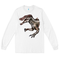White Spinosaurus Face Long Sleeve Tee - LillyAllenDesigns