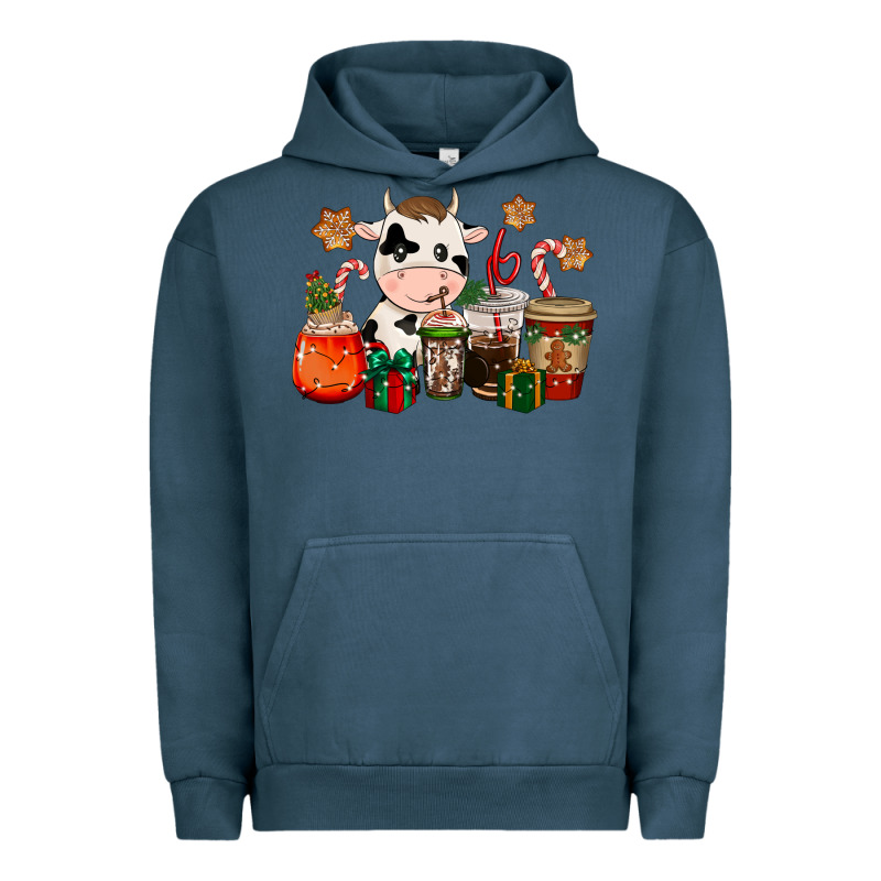Cow Coffee Cups Christmas Urban Hoodie by CowGirlArtShop | Teevron