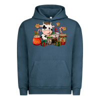 Pigment Midnight Navy cow coffee cups christmas Urban Hoodie - CowGirlArtShop