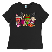 Black lunch lady coffee cups Ladies Tee - texasbilliewilder
