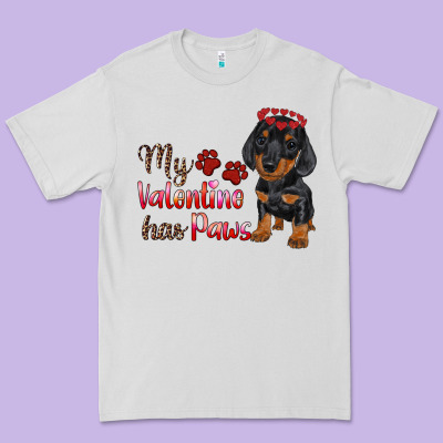 My Valentine Has Paws Premium Tee Designed By Ranaportraitstore