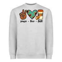 Heather Grey peace love fall Heavyweight Sweatshirt - JahusDesignShop