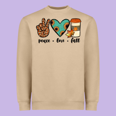 Peace Love Fall Heavyweight Sweatshirt Designed By Jahusdesignshop