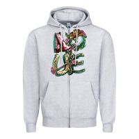 Heather Grey love boots horseshoe cowboy Zipper Hoodie - NancyCooperArtShop